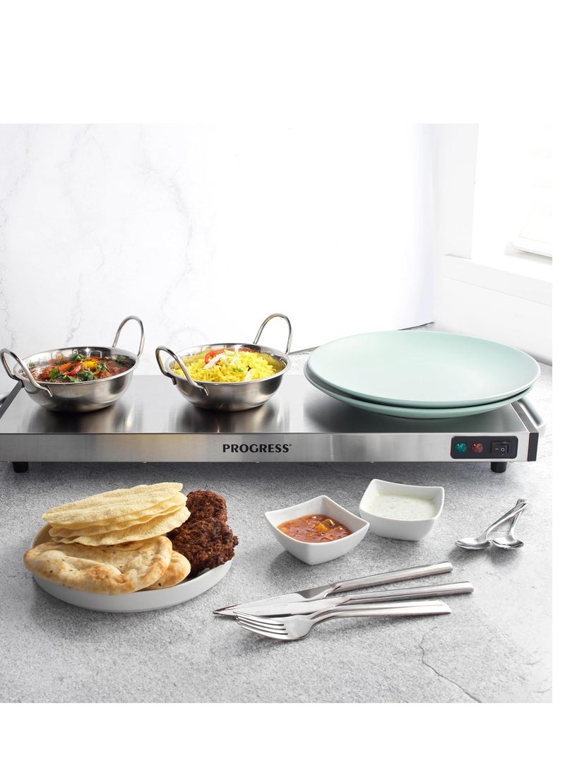 PROGRESS COOKS RenewEK2610P Cordless Hot Plate Large Food Warming Tray Plate Warmer Portable Buffet Server Tray 1200W Non-Slip 15 Minute Charge Time Keeps Meals Warm for Up to 60ed - Image 4