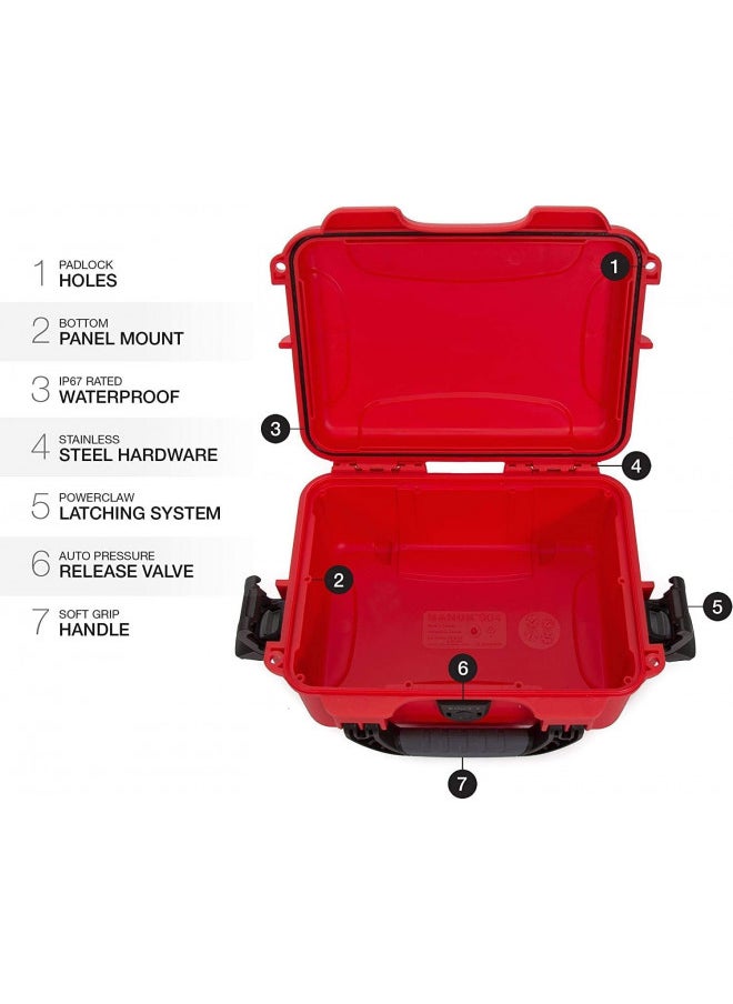Nanuk 904 Waterproof First Aid Prepper Survival Gear Dust and Impact Resistant Case - Empty - Red