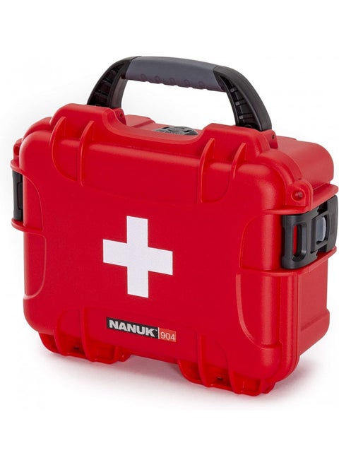 Nanuk 904 Waterproof First Aid Prepper Survival Gear Dust and Impact Resistant Case - Empty - Red