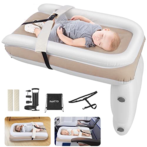PAHTTO Inflatable Airplane Bed for Kids, Portable Toddlers Airplane Blow Up Matrress for Travel, Inflatable Baby Bed Mattress with Hand Pump, Toddler Travel Essentials - Image 1