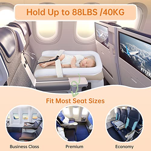 PAHTTO Inflatable Airplane Bed for Kids, Portable Toddlers Airplane Blow Up Matrress for Travel, Inflatable Baby Bed Mattress with Hand Pump, Toddler Travel Essentials - Image 5