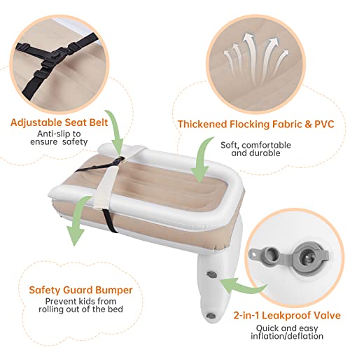 PAHTTO Inflatable Airplane Bed for Kids, Portable Toddlers Airplane Blow Up Matrress for Travel, Inflatable Baby Bed Mattress with Hand Pump, Toddler Travel Essentials - Image 2