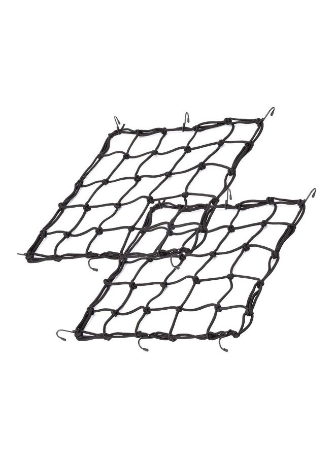 Generic - Cargo Net Elastic Motorcycle Luggage Bungee Netting with 6 Adjustable Metal Hooks Stretchable Bungee Cord Mesh Load Net for Bike Paddle board Quad Canoe Moped ATV 2 Pcs - Image 1