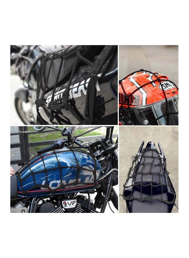 Generic - Cargo Net Elastic Motorcycle Luggage Bungee Netting with 6 Adjustable Metal Hooks Stretchable Bungee Cord Mesh Load Net for Bike Paddle board Quad Canoe Moped ATV 2 Pcs - Image 1