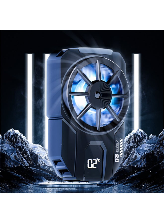 Rice Ink DL05 Mobile Phone Radiator Memo Digital Display Shift Magnetic Semiconductor Cooler Game Handle-Color:DLA3 Digital Display Back Clip Semiconductor  - Image 1