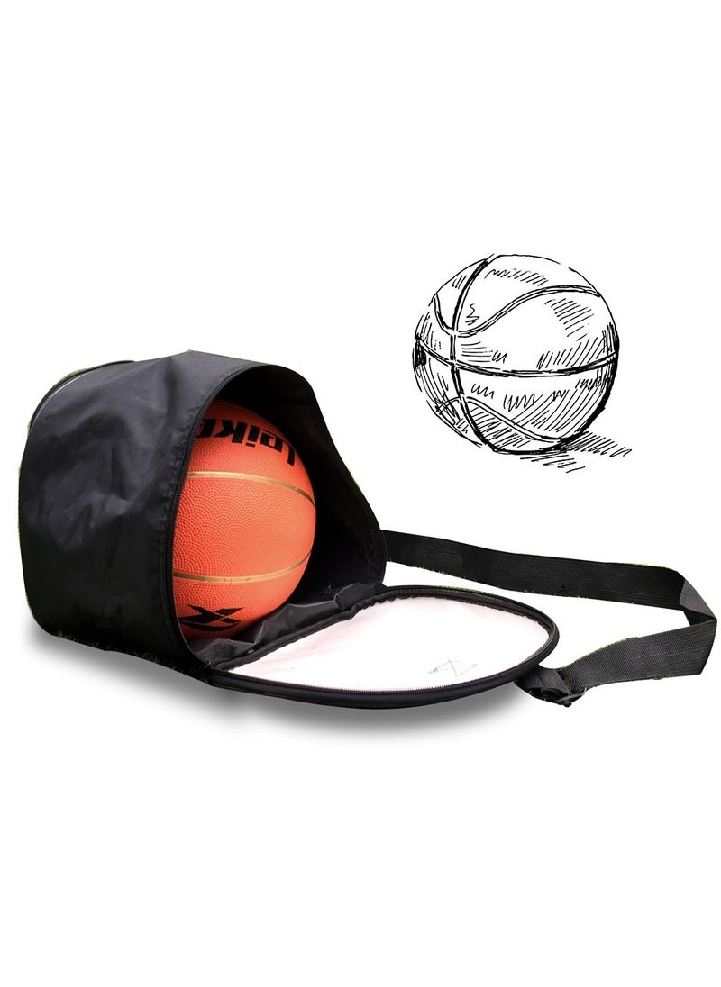 Large Capacity Basketball Bag Sports Backpack Men Waterproof Outdoor Basketball Bag Leather Basketball Storage Bag for Carrying Basketball Volleyball Football Golf Balls Soccer Gym Great Gift for Athletes Coaches and Sports Enthusiasts