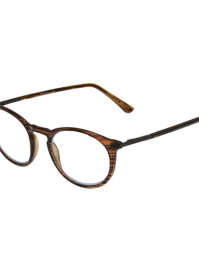 Foster Grant McKay Reading Glasses E.Readers Blue Light Round, Brown, 48mm - Image 1