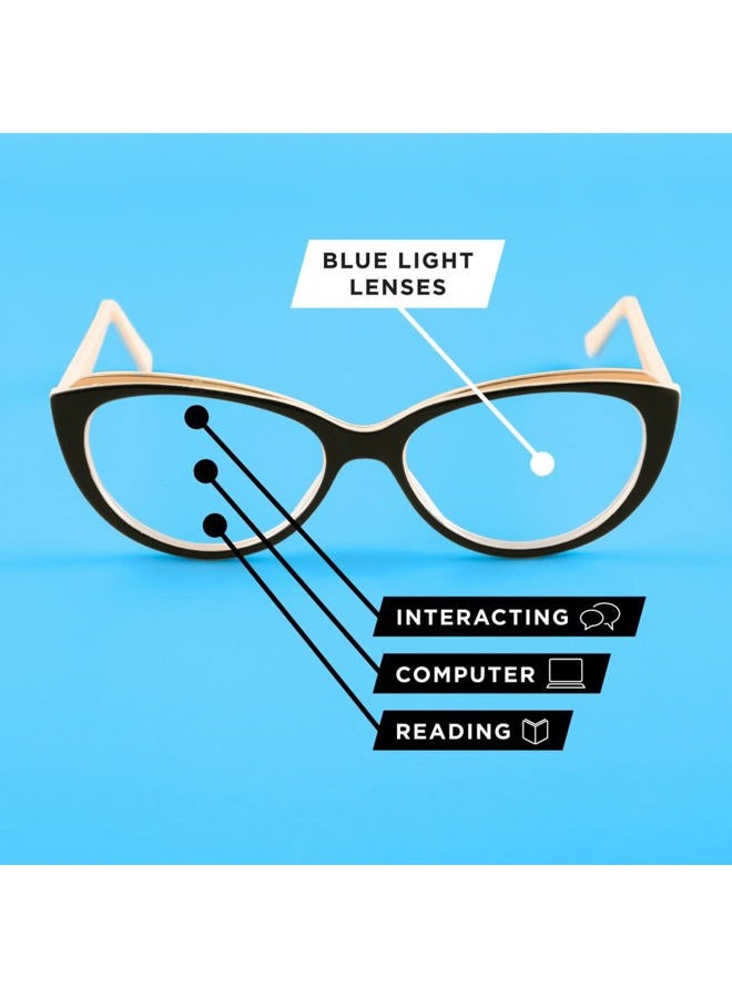 Foster Grant McKay Reading Glasses E.Readers Blue Light Round, Brown, 48mm - Image 3