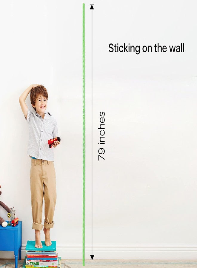 Egoldto Height Measurement for Wall, Children Adult Height Measurement Rod, 3D Removable Growth Height Stick, Wall Mounted Splicing Height Ruler for Kids Baby Nursery 79 inch (Green) - Image 3