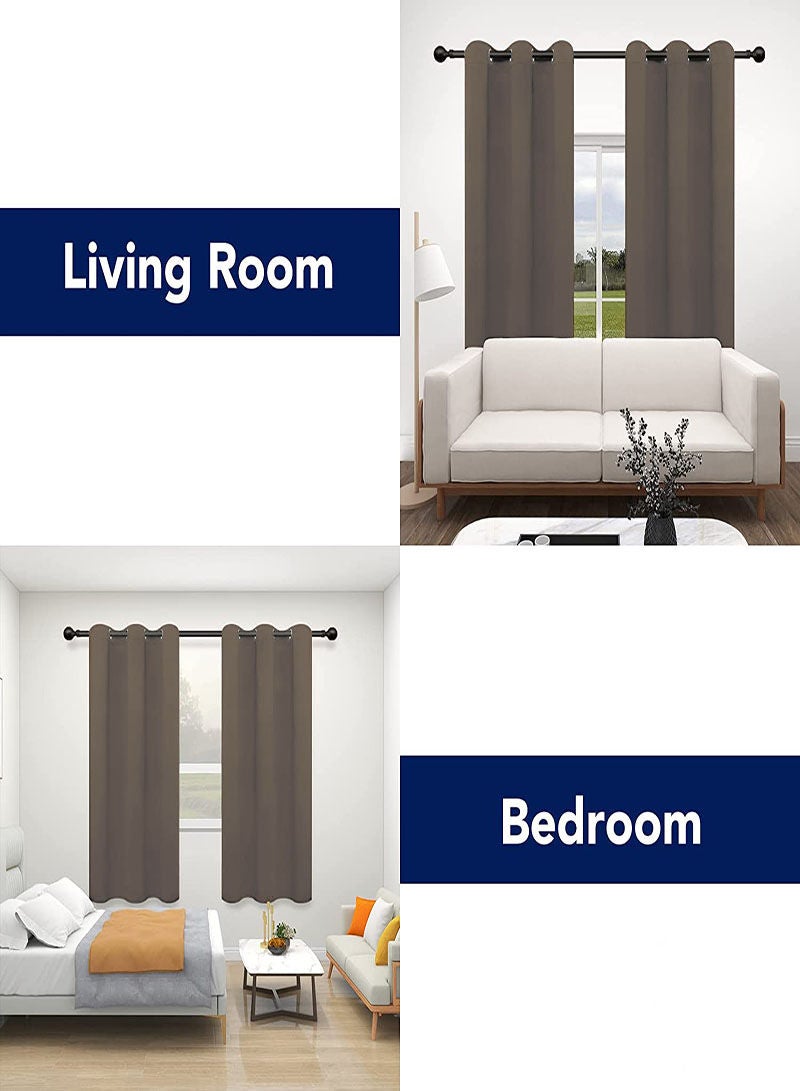 HAPPY MOOD Grommet Blackout Window Curtains Noise Reduction Window Drapes Thermal Insulated Darkening Curtains 1 Panel - Image 3