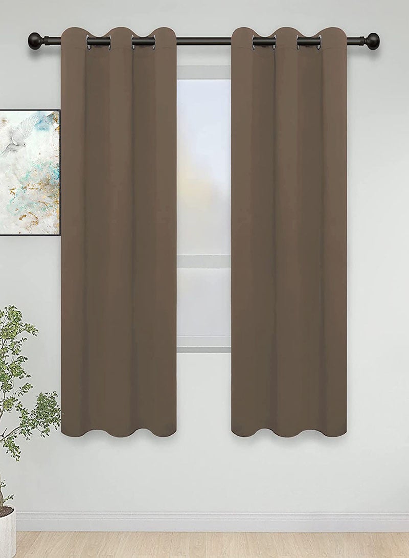 HAPPY MOOD Grommet Blackout Window Curtains Noise Reduction Window Drapes Thermal Insulated Darkening Curtains 1 Panel - Image 1