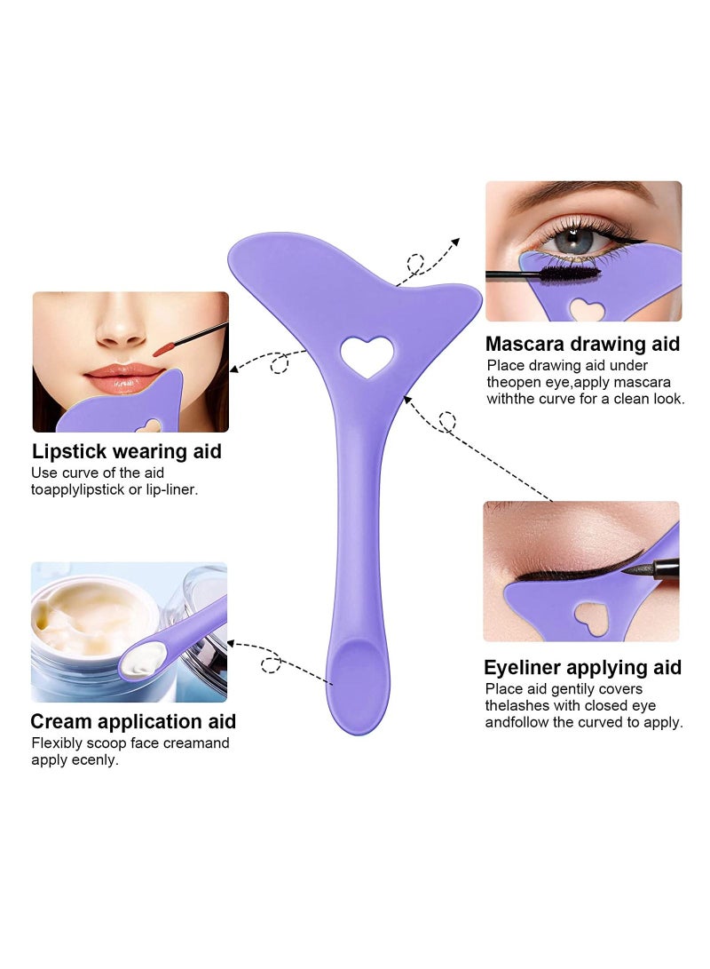 LEVGLAKE 3 Pack Eyeliner Stencils, Silicone Eyeliner Aid Tool Eyeliner Guide Tool Mascara Shield Applicator Eye Makeup Stencils for Eyeliner, Eyelashes, Eyeshadow - Image 3