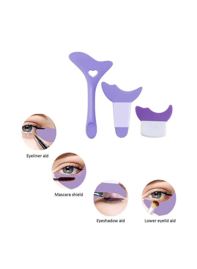 LEVGLAKE 3 Pack Eyeliner Stencils, Silicone Eyeliner Aid Tool Eyeliner Guide Tool Mascara Shield Applicator Eye Makeup Stencils for Eyeliner, Eyelashes, Eyeshadow - Image 2