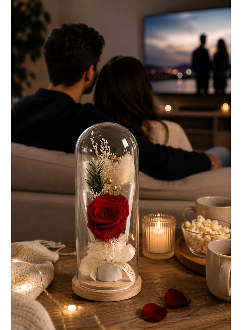 RAFAL Forever Red Rose in Glass Dome – Preserved Eternal Rose Lasts up to 2 Years, Premium Natural Flower, Luxury Romantic Gift for Her, Table Decor for Anniversary & Birthday - Image 4