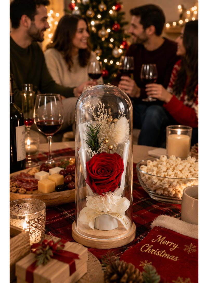 RAFAL Forever Red Rose in Glass Dome – Preserved Eternal Rose Lasts up to 2 Years, Premium Natural Flower, Luxury Romantic Gift for Her, Table Decor for Anniversary & Birthday - Image 3