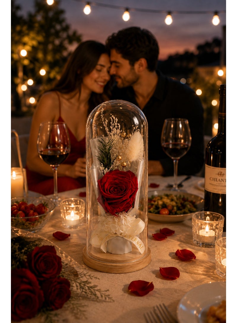 RAFAL Forever Red Rose in Glass Dome – Preserved Eternal Rose Lasts up to 2 Years, Premium Natural Flower, Luxury Romantic Gift for Her, Table Decor for Anniversary & Birthday - Image 5