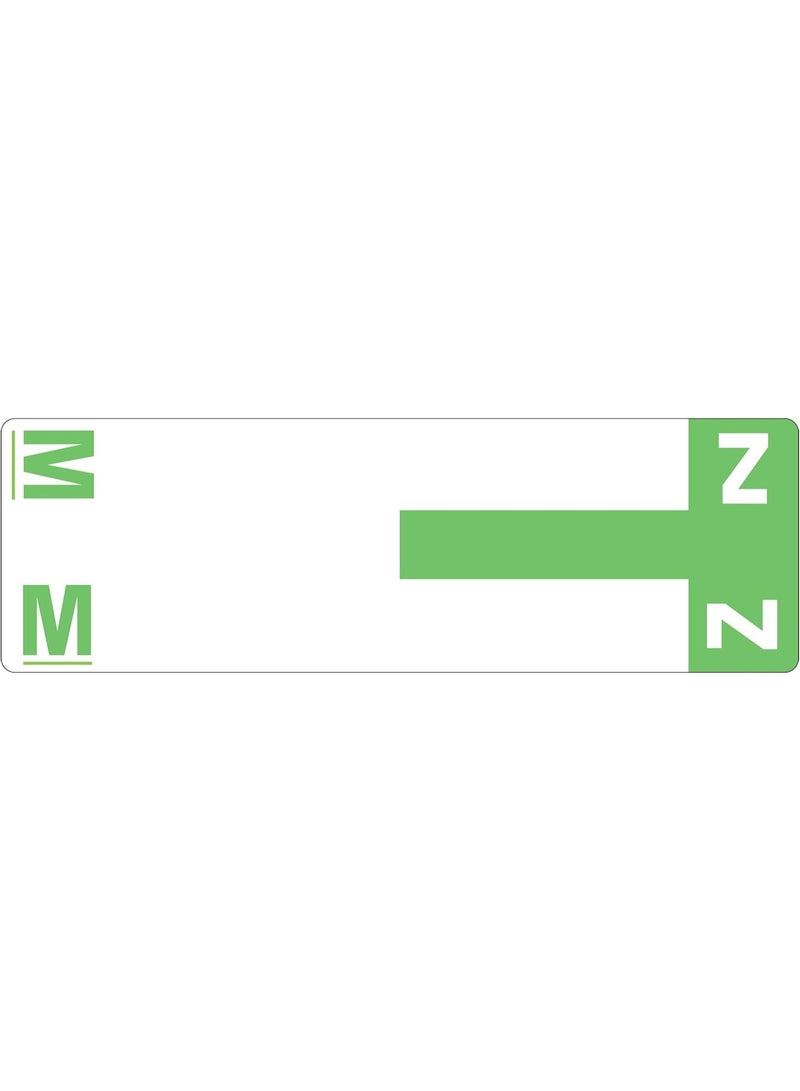 Smead Smead AlphaZ NCC Color-Coded Label, M&Z, Label Sheet, Light Green, 100 per Pack (67164) 