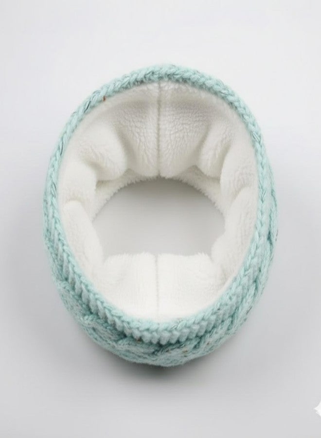 Future Tabs Windproof Thick Headband - Sky Blue | Chunky Cable Stripe Printed Headband For Women | Crocheted Wide Knitted Head Band | Warm Material For Winters - Image 4