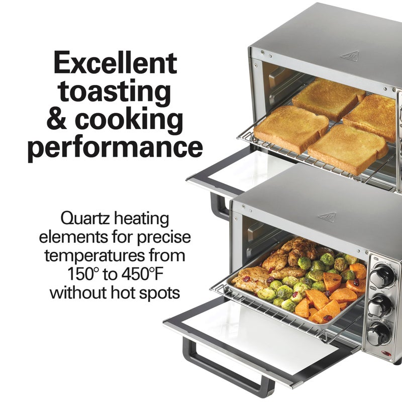 Hamilton Beach Countertop Toaster Oven & Pizza Maker Large 4-Slice Capacity, Stainless Steel (31401) - Image 2