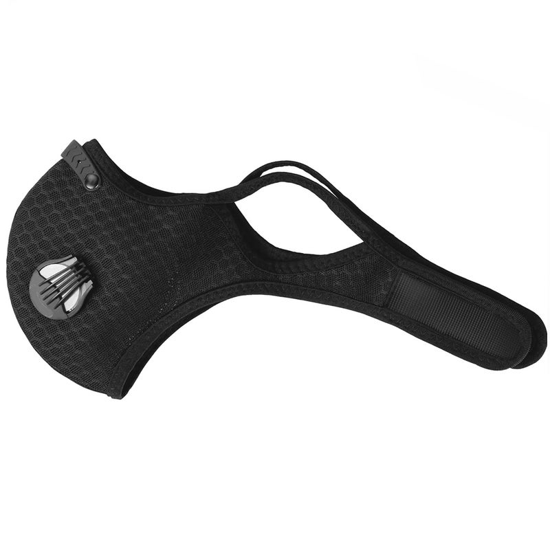 Breathing Valve Mask: Black Mesh Fabric, Replaceable Active Carbon Filter, Ergonomic Design - Smooth Breathing, Adjustable Headband for Outdoor Activities u0026 Daily Protection - Image 5