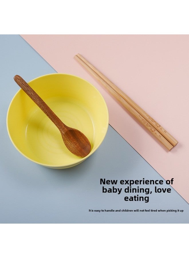 Niu Kuo Kuo Children's Bamboo Chopsticks Baby Training Chopsticks Household Short Kindergarten Chopsticks 18cm Cross-border Wholesale Factory-Color:Jinyum Mantang (goldfish Engraved Pattern)-Specifications:Selected Paint-free Carving 6 Pairs  - Image 4