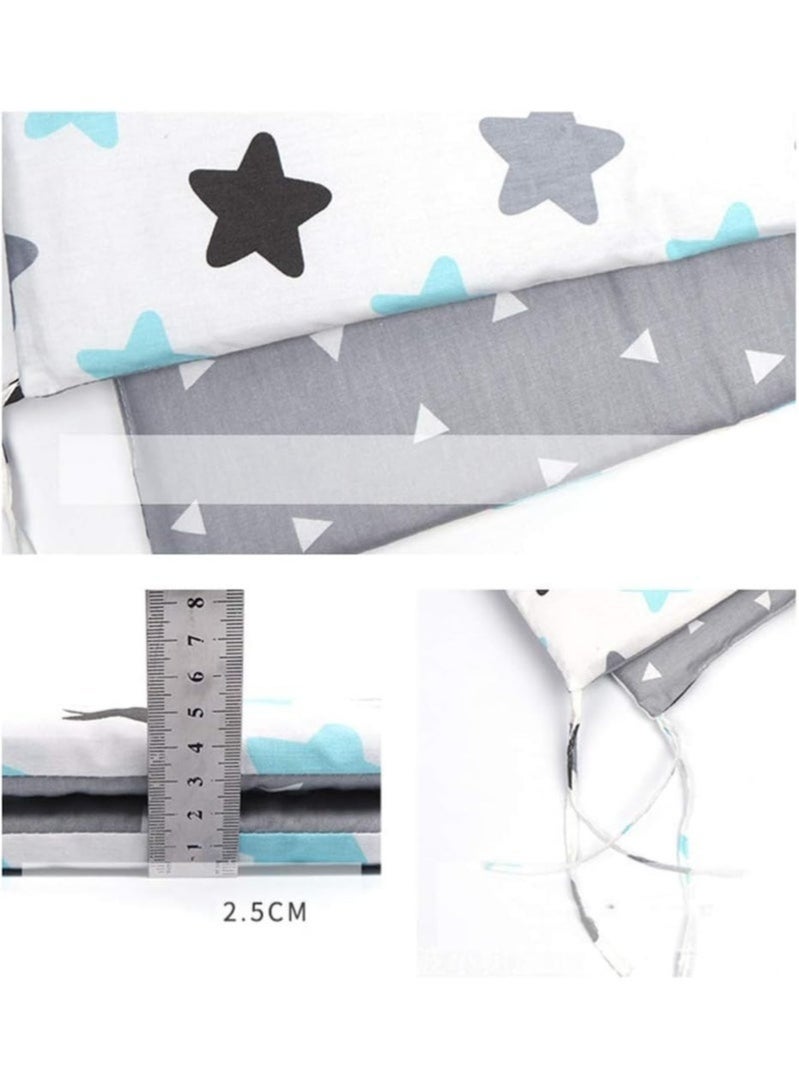 DURKU Crib Bumper Breathable Cot Bumper Breathable Mesh Cot, Liner Crib Rail Cover Baby Crib Bumper Baby Boys Girls Nursery Breathable Crib Bedding Baby Bed Bumper 130x30cm (Grey) - Image 4