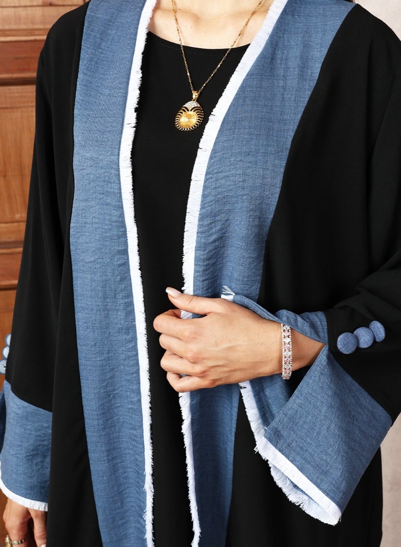 Modest and Stylish Nida Open Abaya for Eid and Special Occasions - Image 2
