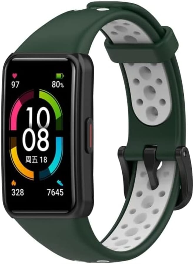 Next Store Soft Silicone Strap Compatible with Honor Band 6 - Stylish and Comfortable Design - Perfect for Daily Use, Breathable, Enhance Your Watch Wearing Experience.