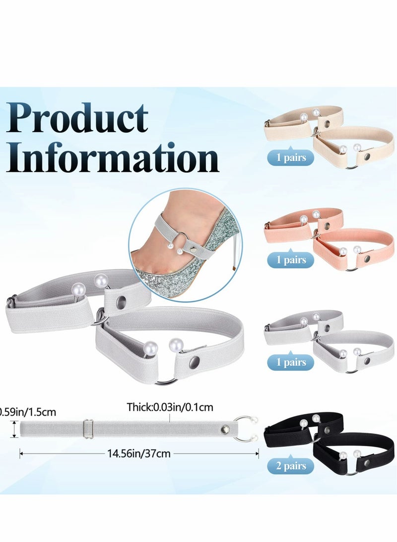 Barakah High Heel Anti Loose Straps, Detachable Shoelace Accessories Elastic Replacement Ankle Straps for Heels, Shoe Straps Heel Straps High Heel Shoe Laces for Women, 5 Pairs - Image 2