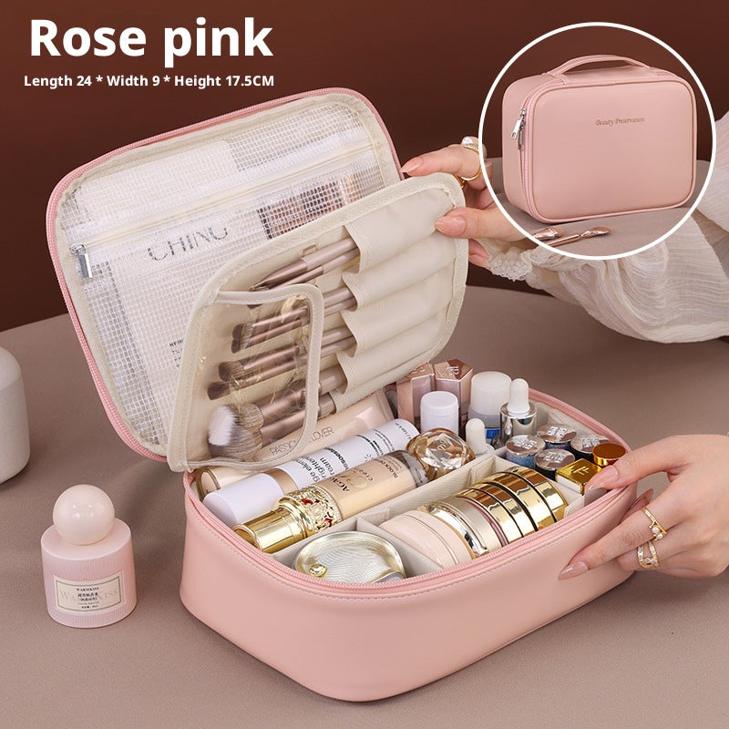 Portable Detachable Multi-functional Cosmetic Toiletry Bag, Large Capacity Waterproof Travel Makeup Organizer - Image 2
