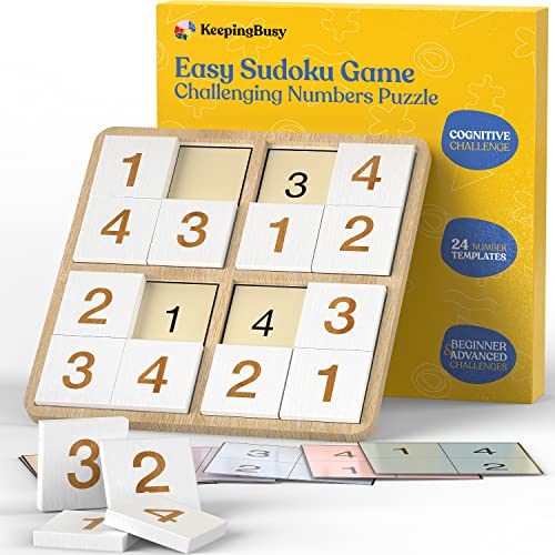 Keeping Busy Wooden Sudoku Game with Templates  Dementia Activities for Seniors  Dementia Products for Elderly  Alzheimers Products for Elderly Gifts Memory Games for Seniors Alzheimers Activities - Image 1