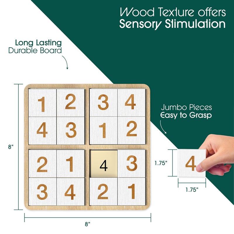 Keeping Busy Wooden Sudoku Game with Templates  Dementia Activities for Seniors  Dementia Products for Elderly  Alzheimers Products for Elderly Gifts Memory Games for Seniors Alzheimers Activities - Image 3