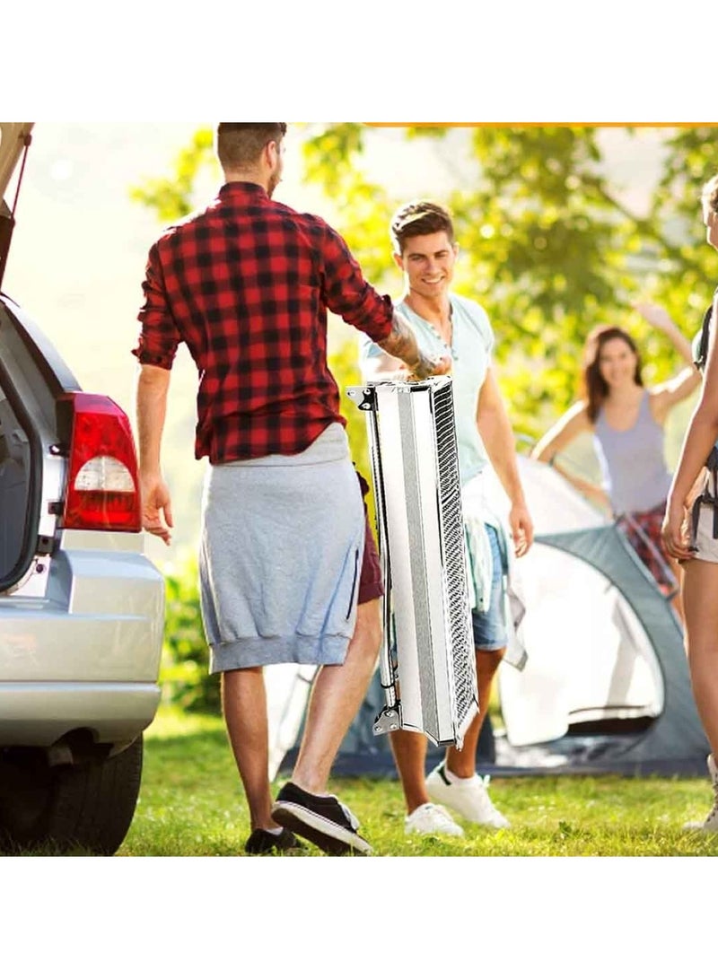 إسكدنيا شبكات شواء شواية فحم من الفولاذ المقاوم للصدأ مقبض تثبيت محمول قابل للطي شبكة طهي للشواء أداة شواء ساحة المطبخ أو حديقة خارجية 60X25X25cm - Image 4