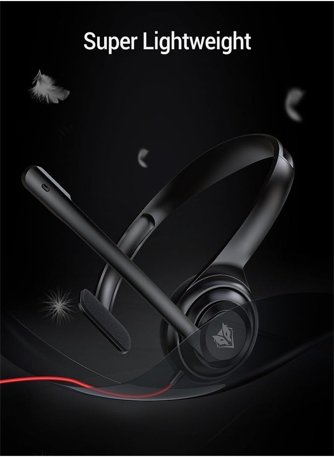 Generic - USB Headset with Microphone Noise Cancelling in line Control Super Light Ultra Comfort Computer Headset for Laptop pc On Ear Wired Office Call Center Headset for Boom Skype Webinars - Image 1