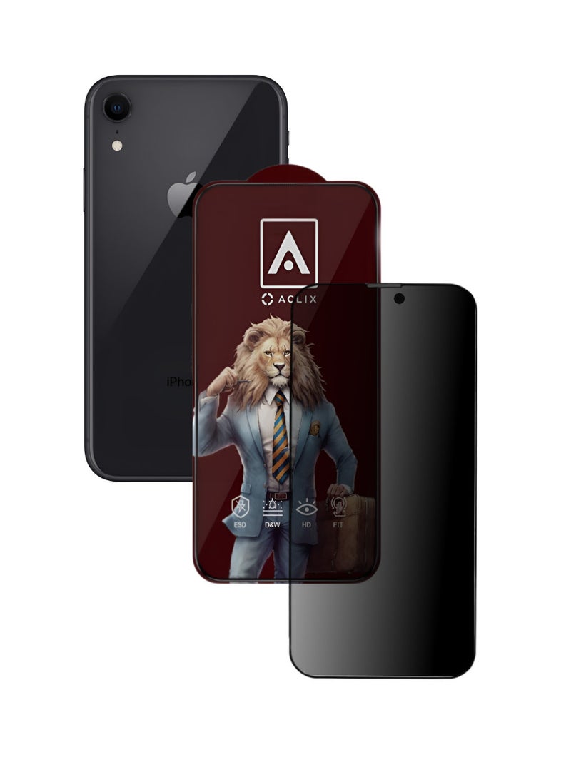 ACLIX Antistatic ESD Dustproof Premium Quality High Definition Anti-Spy Privacy Tempered Glass Screen Protector Designed For  iPhone XR - Image 1
