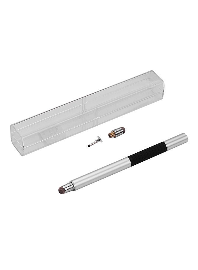 NIBEMINENT 2 In 1 Touchscreen Precision Stylus Pen With Conductive Head And Disc Tip Universal Silver - Image 1