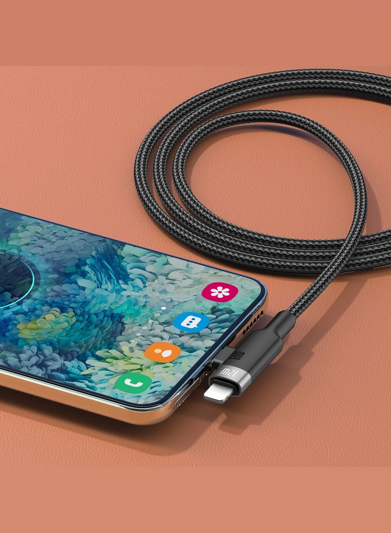 NOXO CN5 2-in-1 USB-C to USB-C + Lightning Charging Cable – 60W PD + 30W Fast Charging, Braided Nylon - Black - Image 5