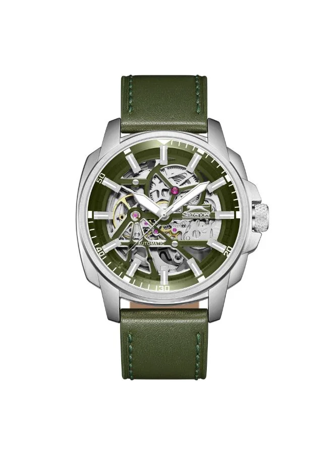 Slazenger SLAZENGER SL.9.2409.1.03 Men's Automatic  Display Watch & Leather Strap Green