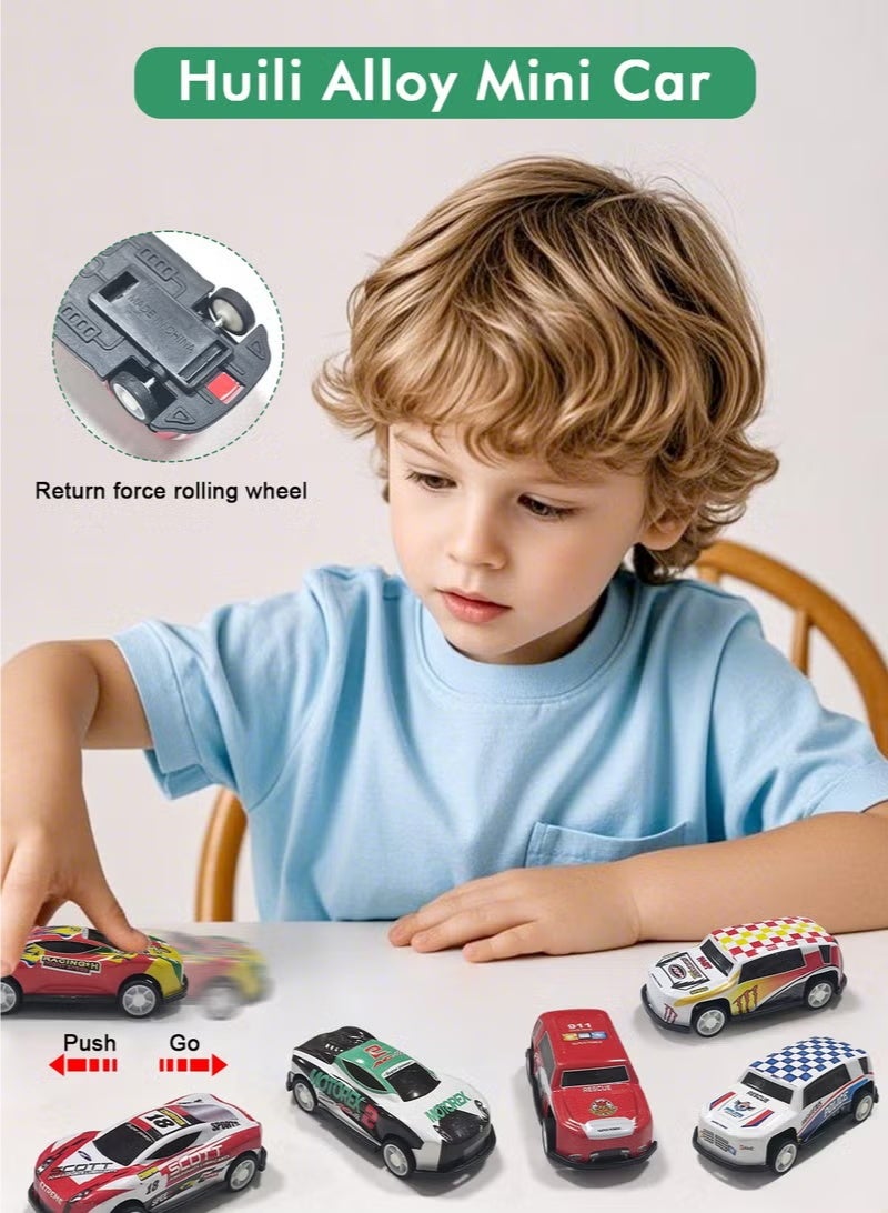 100 Pcs Toys Cars Party Favors Pull Back Race Cars Toy Mini Kids Toys for Boys Girls Toddlers Party Goodie Bag for 3-10 Years Old Kids Boys Girls Gift with Map and Storage Box - Image 3