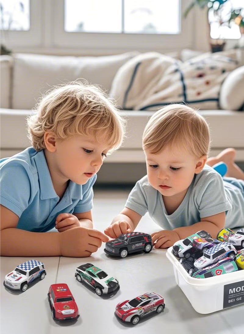 100 Pcs Toys Cars Party Favors Pull Back Race Cars Toy Mini Kids Toys for Boys Girls Toddlers Party Goodie Bag for 3-10 Years Old Kids Boys Girls Gift with Map and Storage Box - Image 4