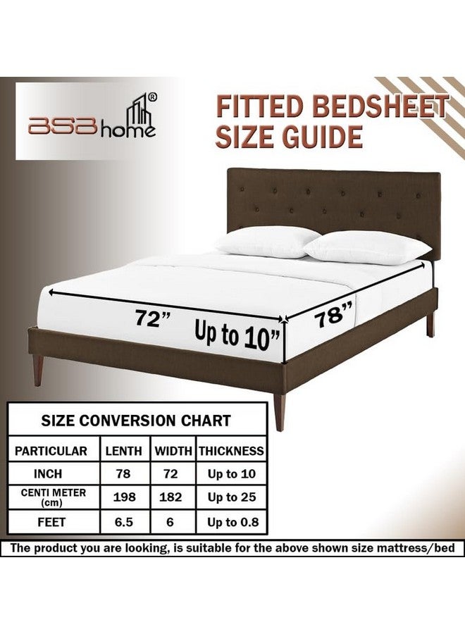 BSB HOME BSB HOME Premium Cotton 220tc Elastic Fitted Bedsheets with 2 Pillow Covers | King Size Bed with All Around Elastic 220 TC Supersoft Printed Pattren Breathable |Size-78 x72+10 inches | Pink & Grey  - Image 5
