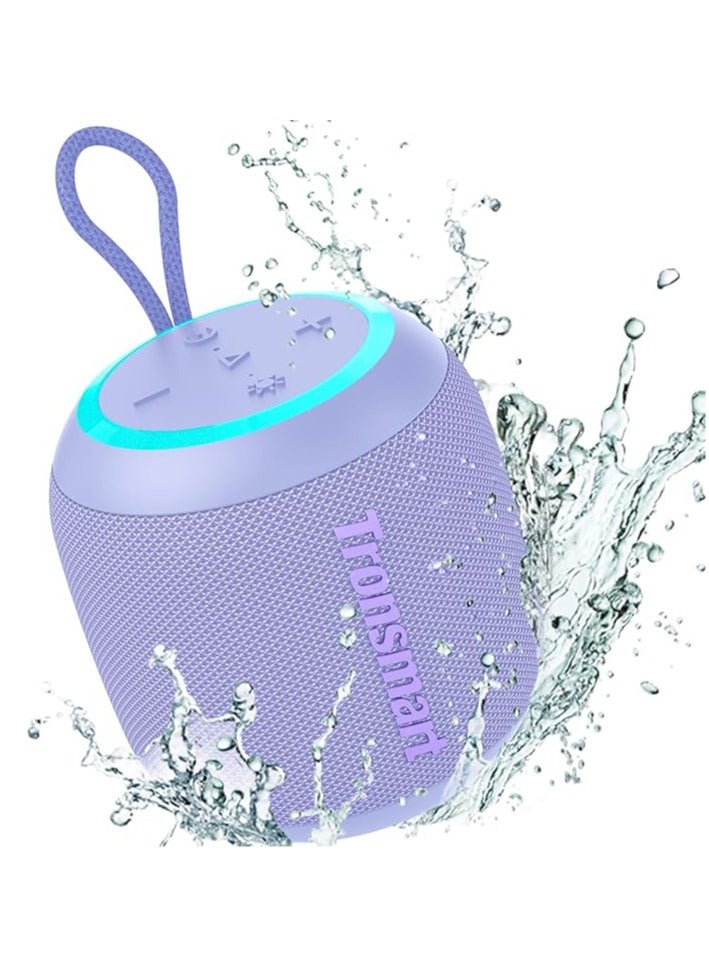Tronsmart T7 Mini Portable Compact Bluetooth Speaker with Lights, Bluetooth 5.3, 15W, 18 Hours Playtime, 360° Stereo Sound, IPX7 Waterproof, for Home, Outdoor, Travel, (Purple) - Image 1