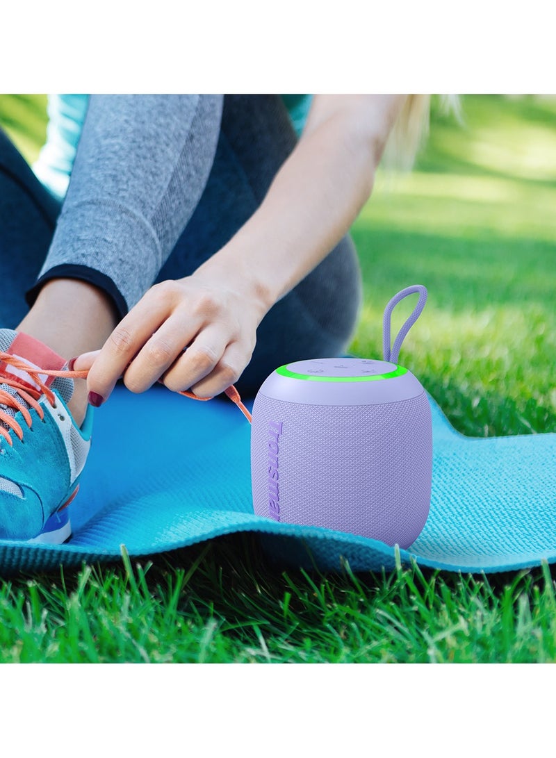 Tronsmart T7 Mini Portable Compact Bluetooth Speaker with Lights, Bluetooth 5.3, 15W, 18 Hours Playtime, 360° Stereo Sound, IPX7 Waterproof, for Home, Outdoor, Travel, (Purple) - Image 5