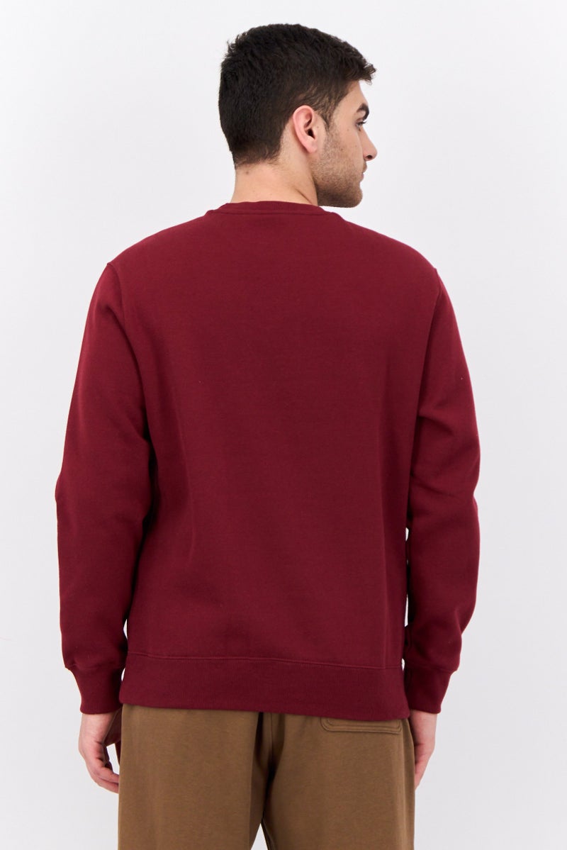 Champion Men Sportswear Fit Long Sleeve Outdoor Sweatshirts, Burgundy  - Image 3