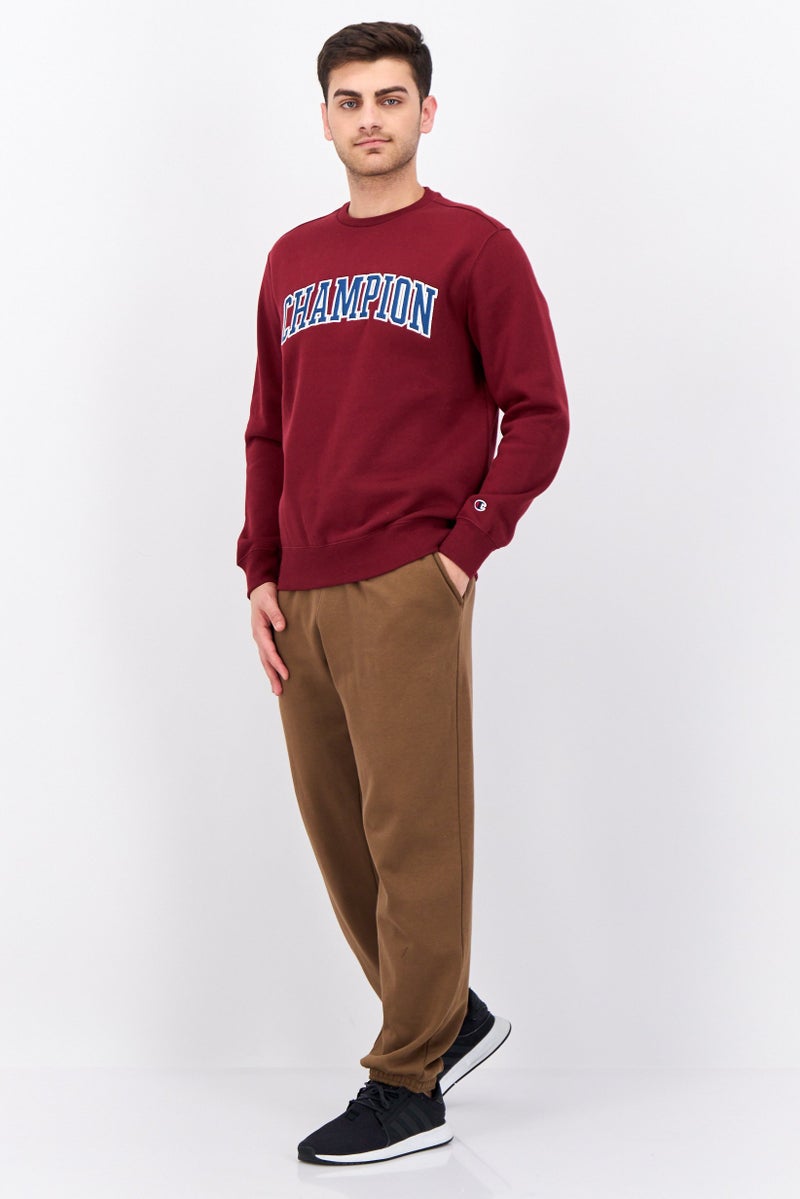 Champion Men Sportswear Fit Long Sleeve Outdoor Sweatshirts, Burgundy  - Image 4