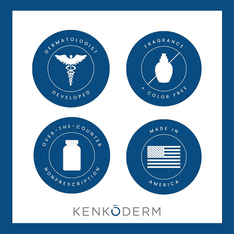 Kenkoderm Psoriasis Cream - Natural Moisturizing Face & Body Lotion with 2 Percent Salicylic Acid - Renewing Topical Formula for Dry & Sensitive Skin, Fragrance & Color Free, 10 oz., 1 Jar - Image 5