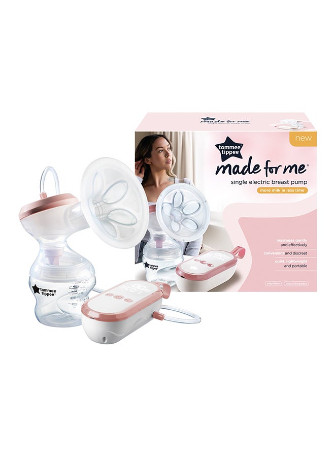 tommee tippee Made for Me Single Electric Breast Pump, Massaging Silicone Cup, USB Rechargeable, Quiet, Portable, Express Modes, Baby Bottle Included, 1 Count (Pack of 1) - Image 2