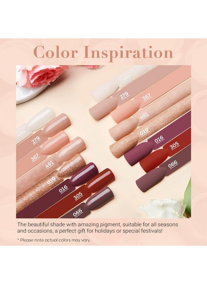 AZUREBEAUTY Dip Nails Powder Starter Kit Nude Brown Giltter Shimmer 8 Colors Set With Nail Sticks Nail Art Base Glossymatte Top Coat Activator Essential Liquid Manicure Diy Salon 30 Pcs  - Image 4