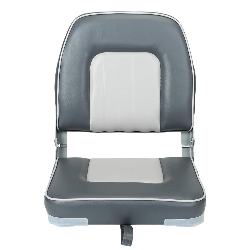 ERGOSEAT Classic Low Back Fishing Boat Seat with Backrest Folding Boat Chair Marine Bass Jon Boat Seats - Image 2