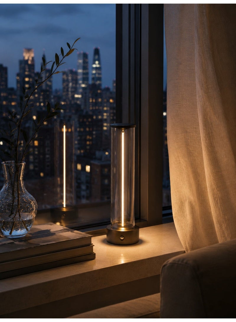 Rechargeable Suspended Line Ambient Table Lamp with Magnetic Base, Touch Control, 3 Brightness Levels, Portable LED Night Light for Bedroom, Living Room, Office, Bar & Restaurant - Image 2